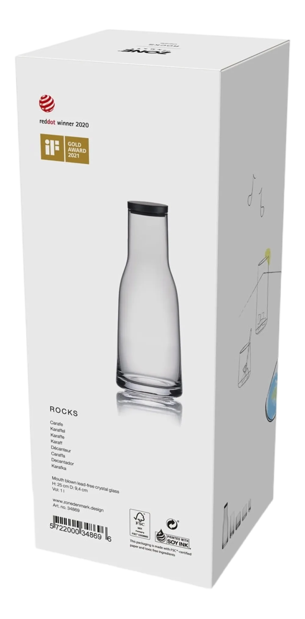 Zone Denmark Karaf Rocks Clear 1 L Sale