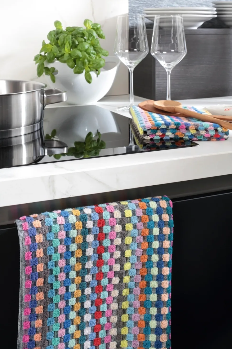 Keukendoek Cawö Confetti Karo Multicolor 50 x 50 cm (Set van 4)