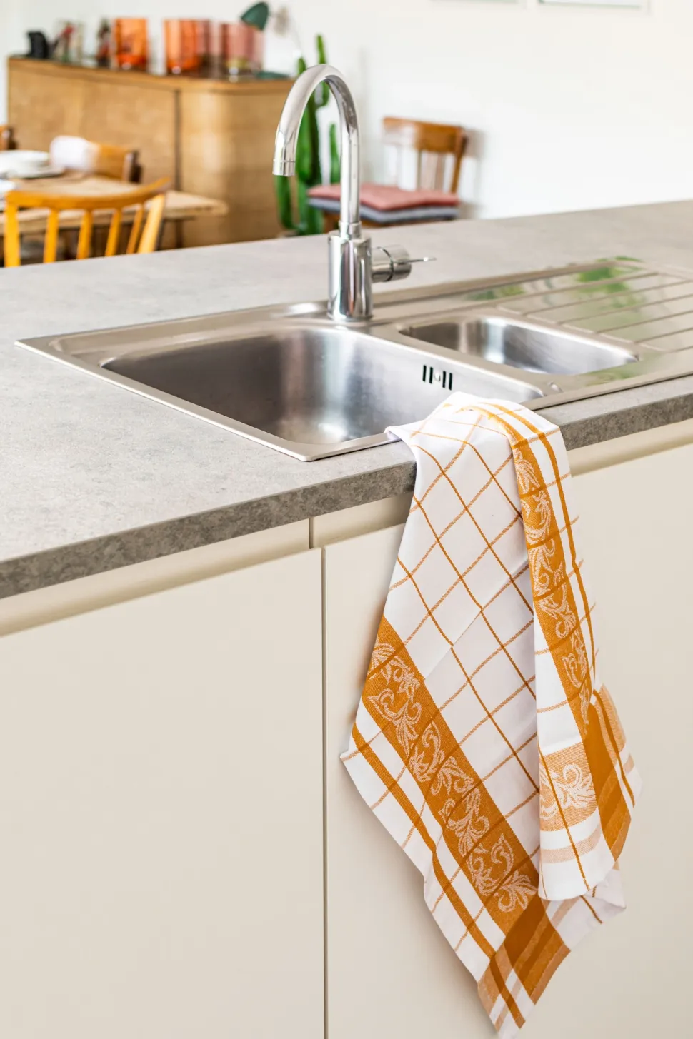Keukendoek Tiseco Home Studio Pharao Arabesque Sand (Set van 3) - 50 x 70 cm