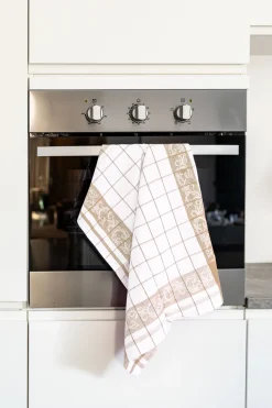 Keukendoek Tiseco Home Studio Pharao Arabesque Sand (Set van 3) - 50 x 70 cm