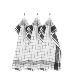 Keukendoek Tiseco Home Studio Pharao Arabesque Black (Set van 3) - 50 x 70 cm