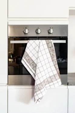 Keukendoek Tiseco Home Studio Pharao Arabesque Taupe (Set van 3) - 50 x 70 cm
