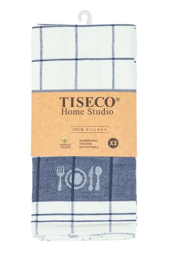 Keukendoek Tiseco Home Studio Pharao BML Dark Blue (Set van 3) - 50 x 70 cm