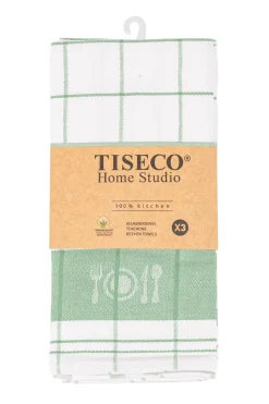 Keukendoek Tiseco Home Studio Pharao BML Smoke Green (Set van 3) - 50 x 70 cm
