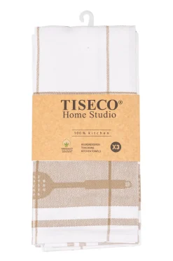 Tiseco Keukendoek Home Studio Pharao Utensils Sand (Set van 3) - 50 x 70 cm Best