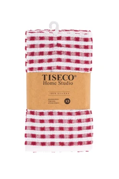 Tiseco Keukendoek Home Studio Oman Red (Set van 3) - 50 x 70 cm Online