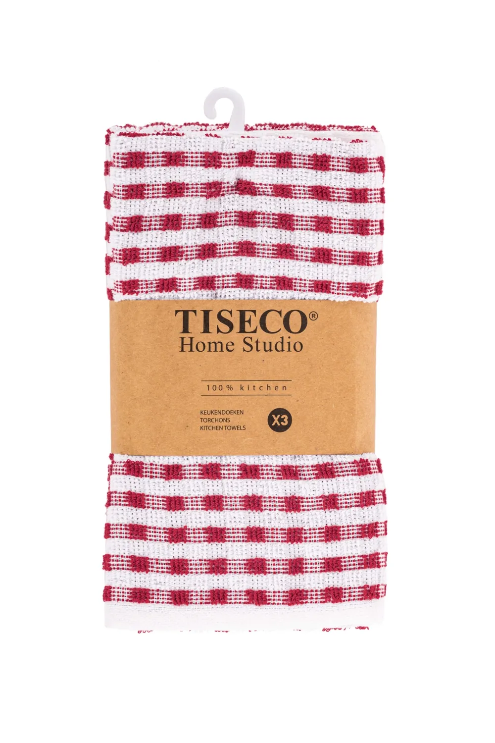 Tiseco Keukendoek Home Studio Oman Red (Set van 3) - 50 x 70 cm Online