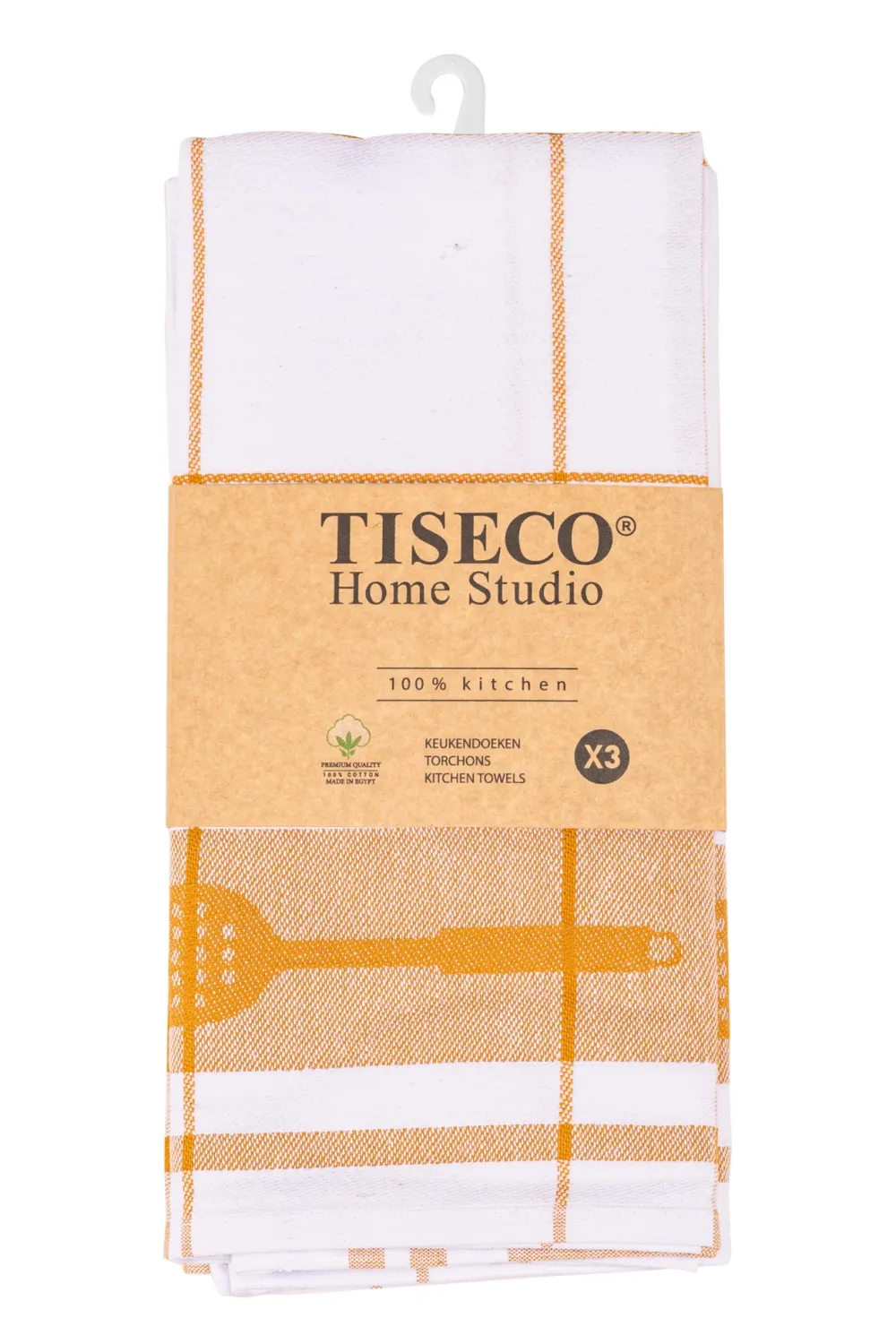 Tiseco Keukendoek Home Studio Pharao Utensils Camel (Set van 3) - 50 x 70 cm Online