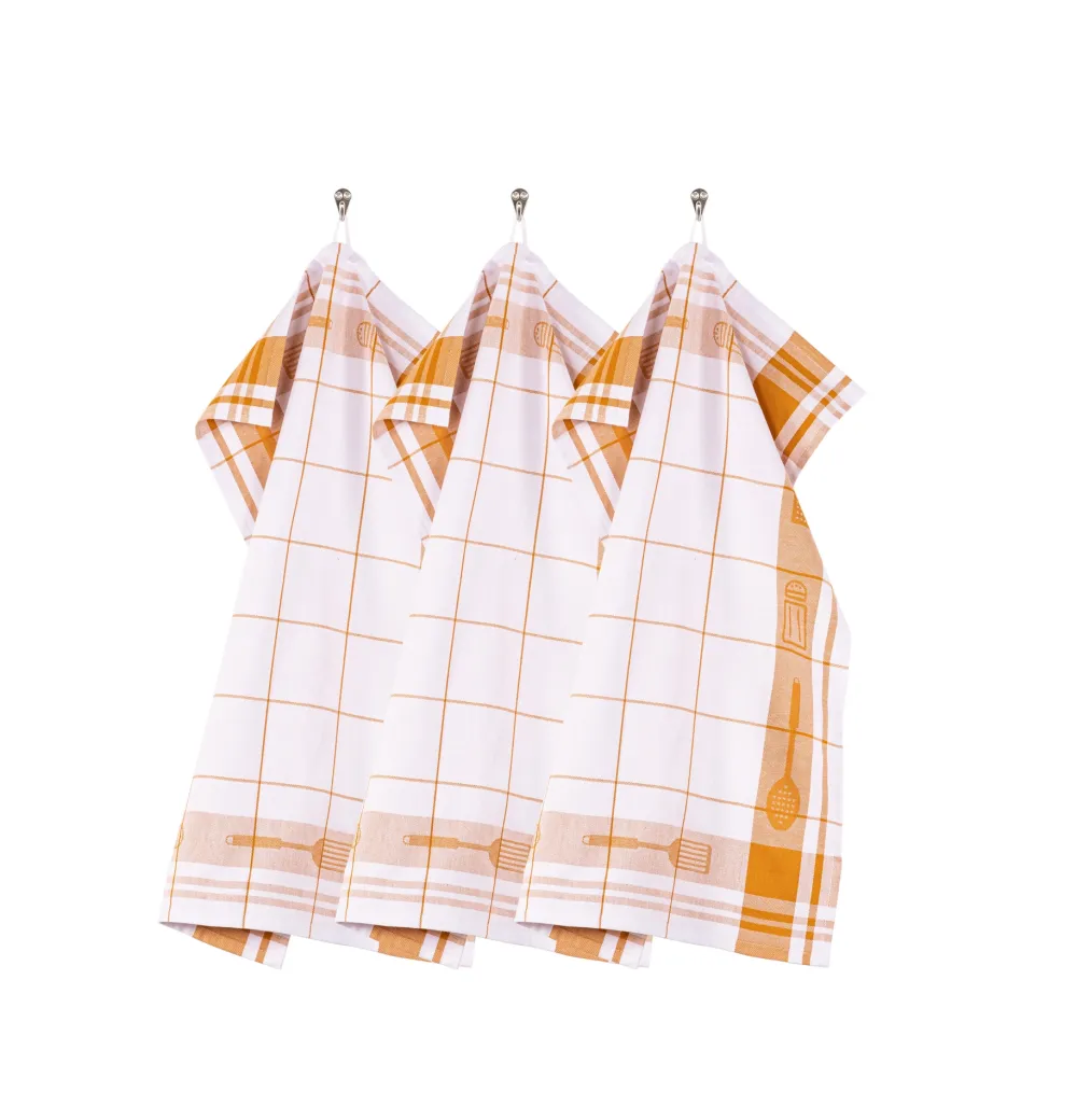 Tiseco Keukendoek Home Studio Pharao Utensils Camel (Set van 3) - 50 x 70 cm Online