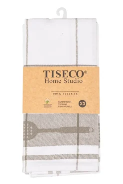 Tiseco Keukendoek Home Studio Pharao Utensils Taupe (Set van 3) - 50 x 70 cm Hot