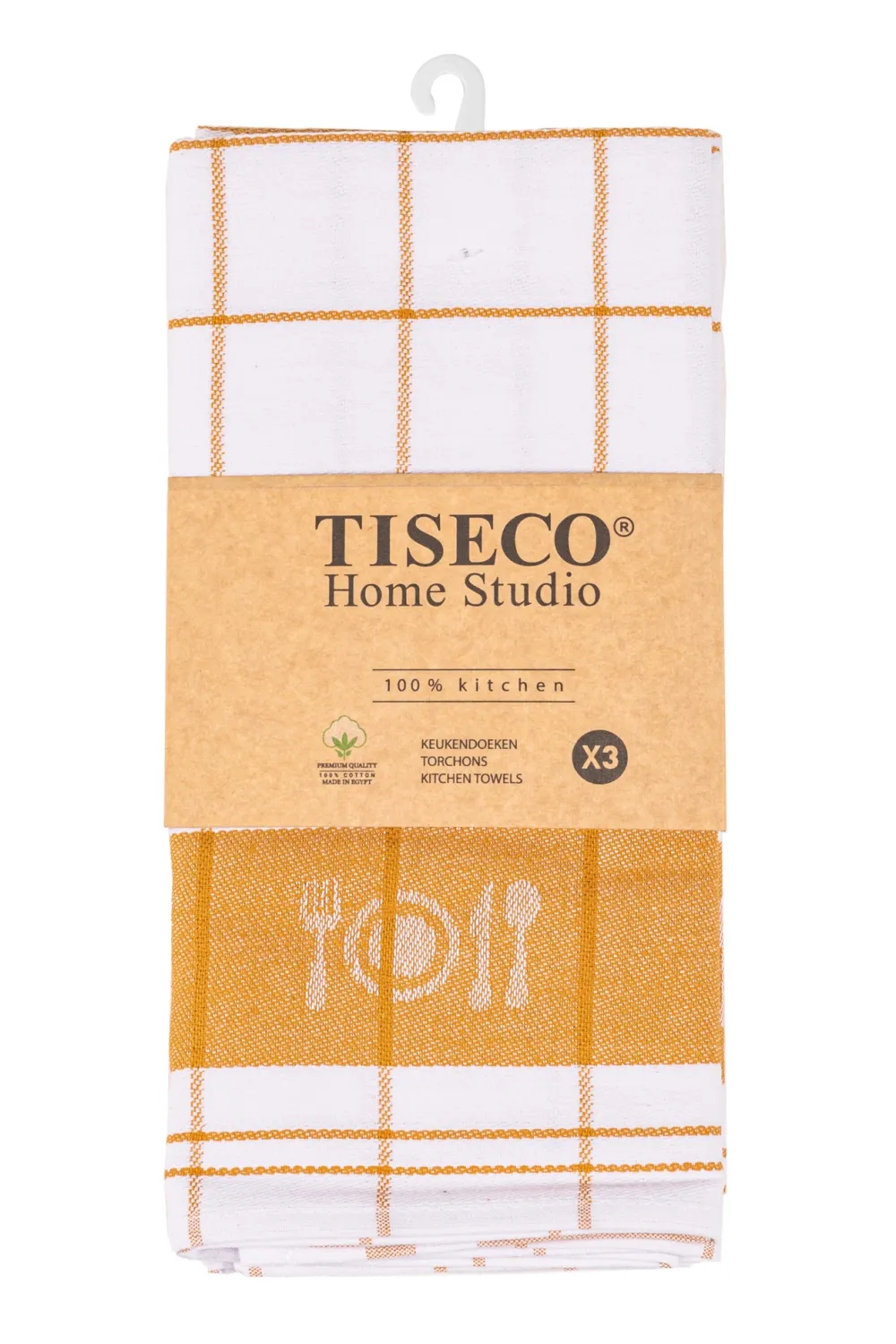 Tiseco Keukendoek Home Studio Pharao BML Camel (Set van 3) - 50 x 70 cm