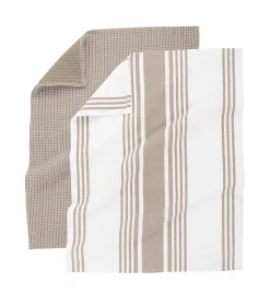 Keukendoek Tiseco Home Studio Combo Taupe (Set van 4) - 50 x 70 cm