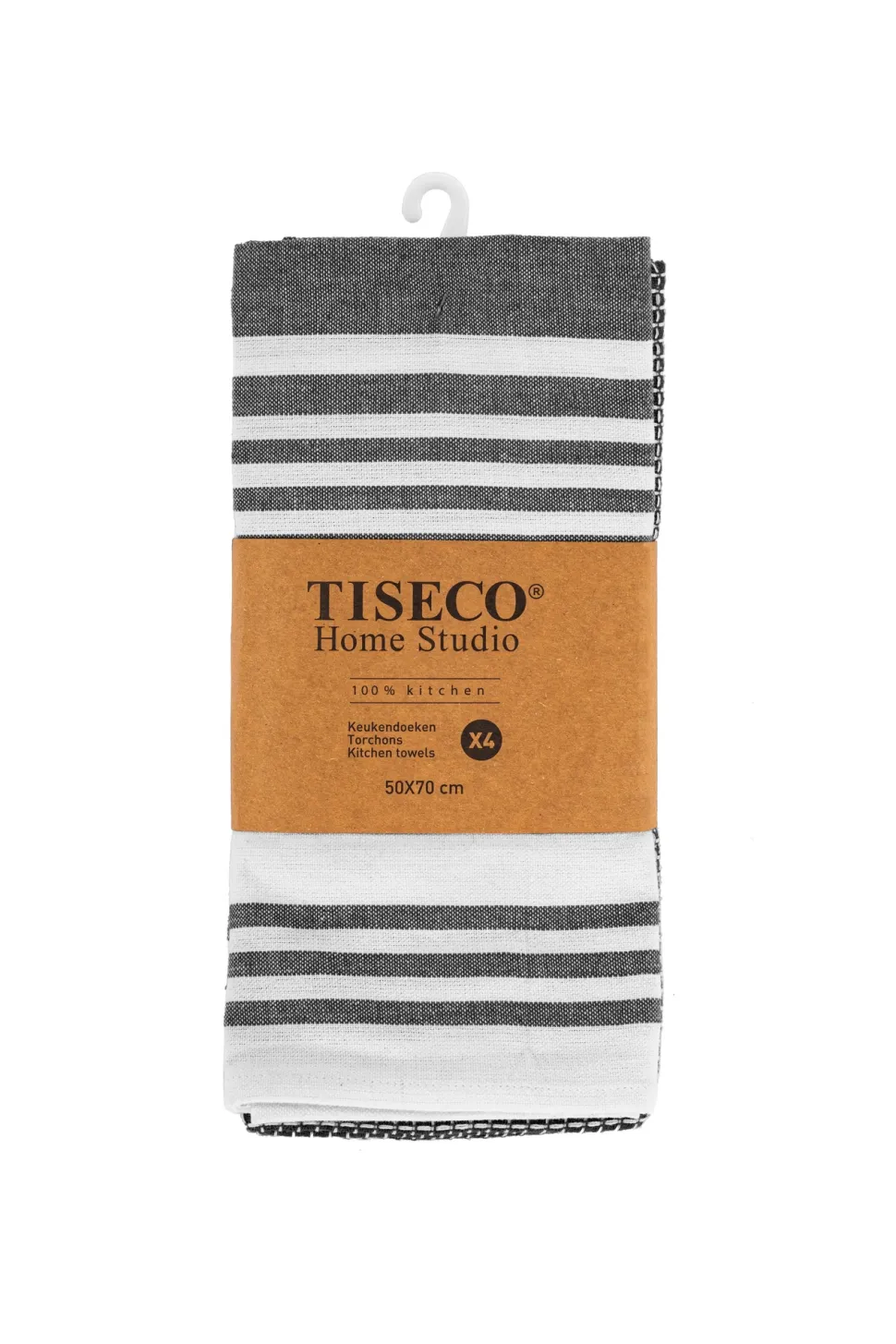 Keukendoek Tiseco Home Studio Combo Black (Set van 4) - 50 x 70 cm