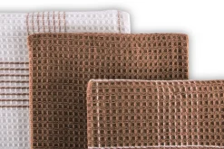 Keukendoek Ziczac Culinary Duo Waffle Brown (Set van 3) - 50 x 76 cm