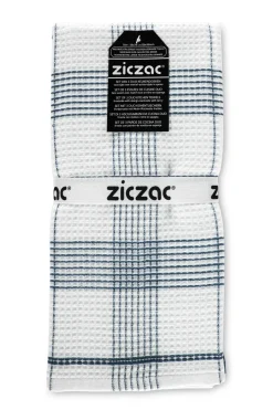 ZicZac Keukendoek Culinary Duo Waffle Washed Indigo (Set van 3) - 50 x 76 cm Sale