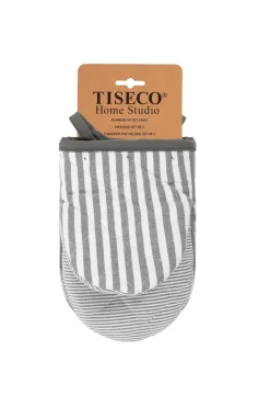 Keukenhandschoen Tiseco Home Studio XL-Lines Grey (Set van 2)