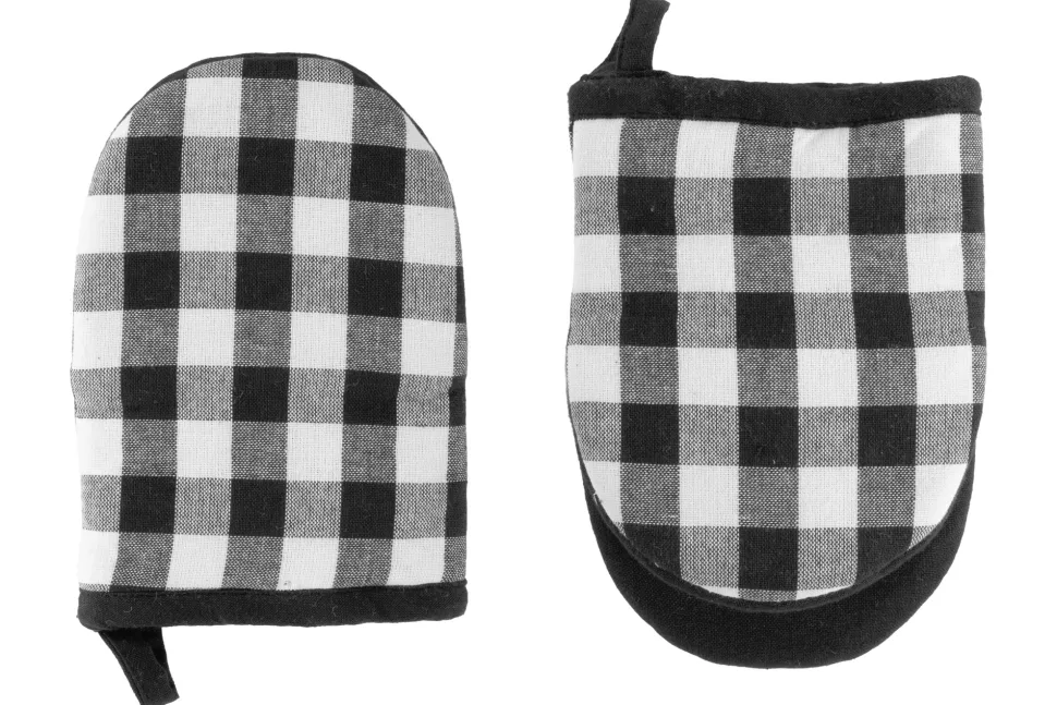 Keukenhandschoen Tiseco Home Studio Gingham Black (Set van 2)
