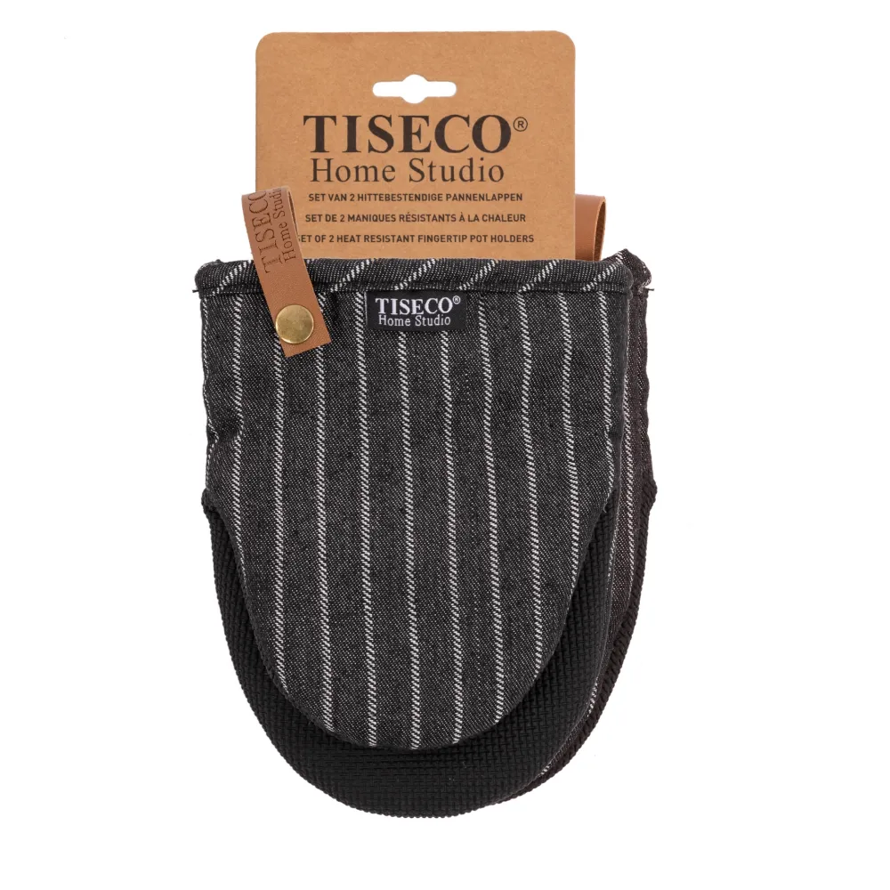 Tiseco Keukenhandschoen Home Studio Sherlock Stripe Black (Set van 2) Best