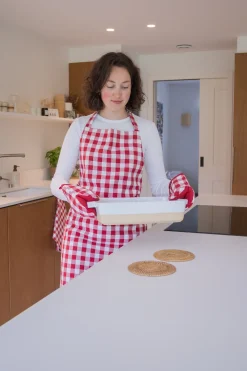 Tiseco Keukenhandschoen Home Studio Gingham Red (Set van 2) Discount