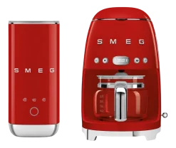 Keukenmachine Set Smeg Filterkoffiemachine DCF02 + Melkopschuimer MFF02 Rood