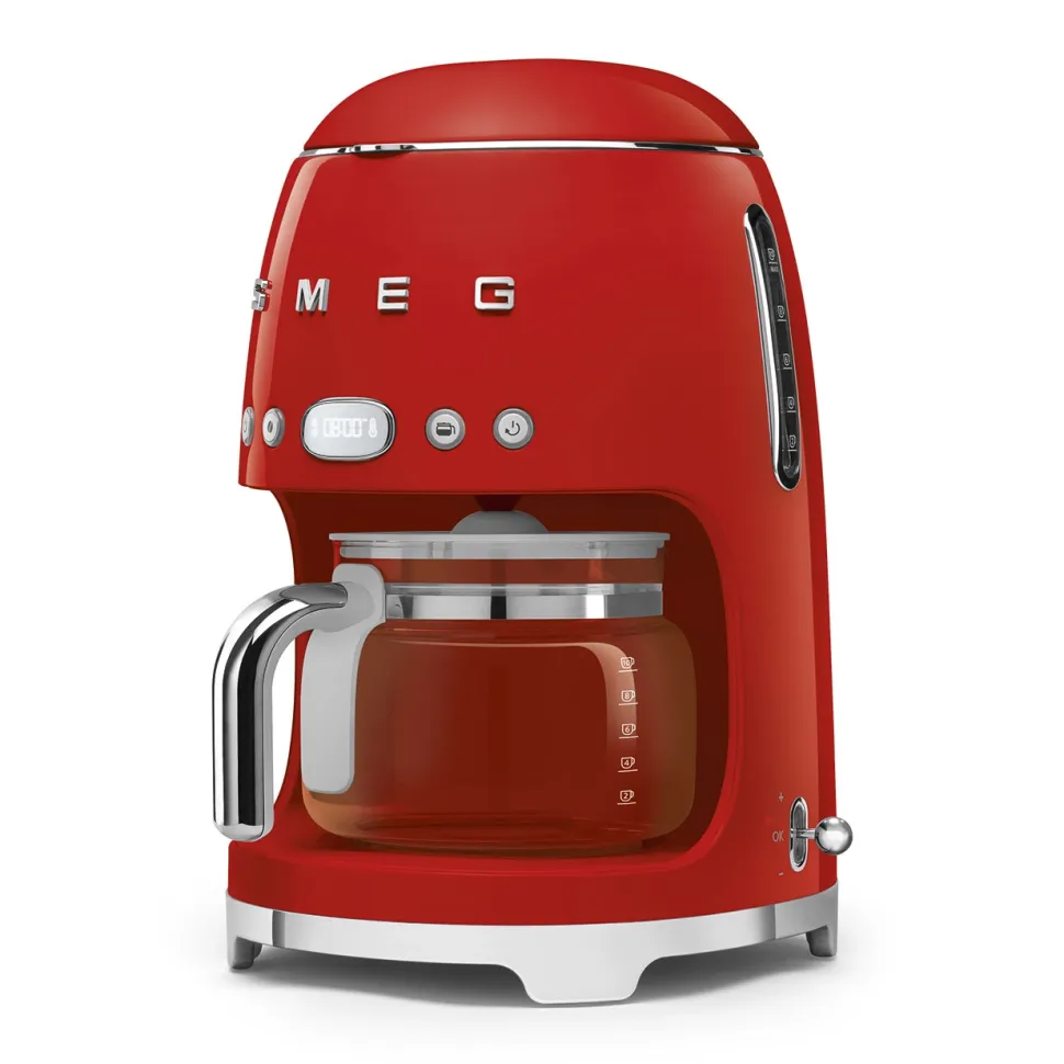 Keukenmachine Set Smeg Filterkoffiemachine DCF02 + Melkopschuimer MFF02 Rood