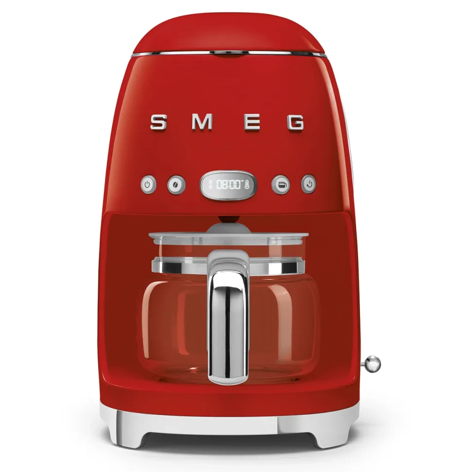 Keukenmachine Set Smeg Filterkoffiemachine DCF02 + Melkopschuimer MFF02 Rood