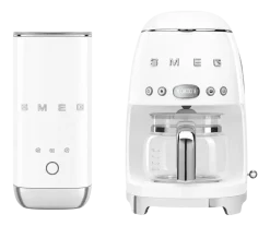 Keukenmachine Set Smeg Filterkoffiemachine DCF02 + Melkopschuimer MFF02 Wit