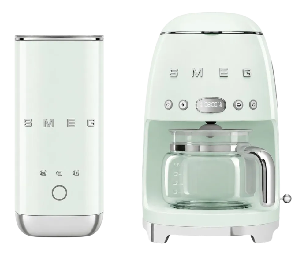 Smeg Keukenmachine Set Filterkoffiemachine DCF02 + Melkopschuimer MFF02 Watergroen Outlet