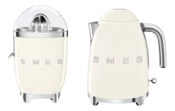 Keukenmachine Set Smeg Waterkoker KLF03 + Citruspers CJF11 Crème