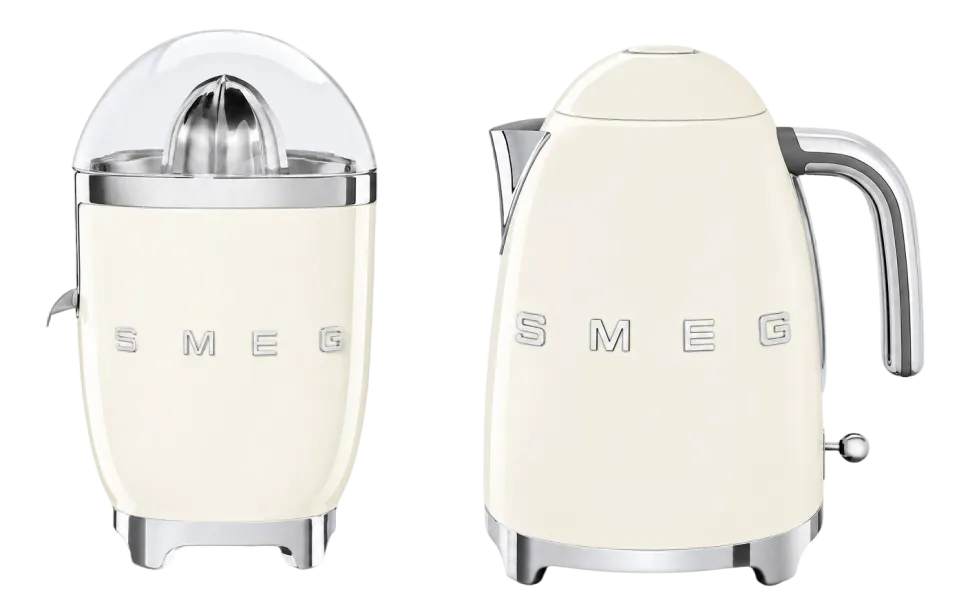 Keukenmachine Set Smeg Waterkoker KLF03 + Citruspers CJF11 Crème