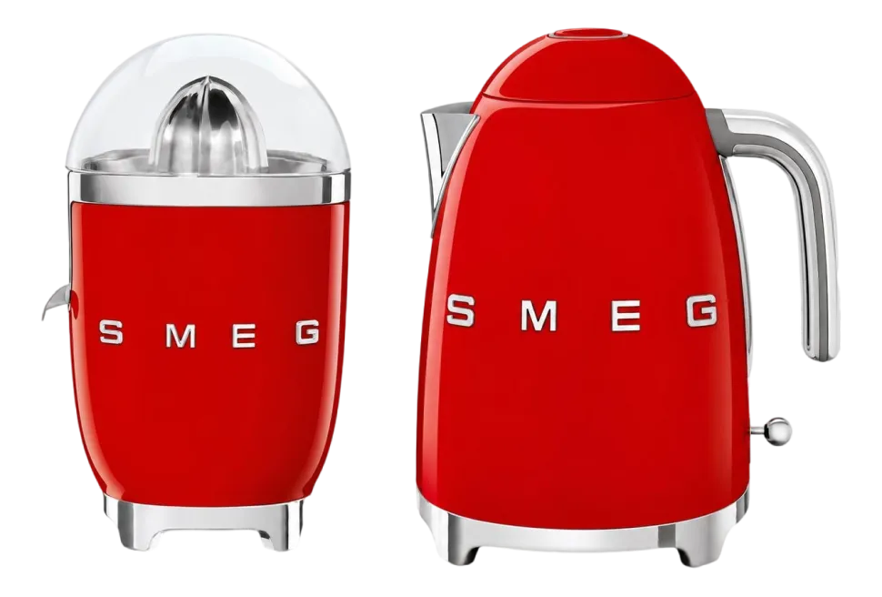 Keukenmachine Set Smeg Waterkoker KLF03 + Citruspers CJF11 Rood