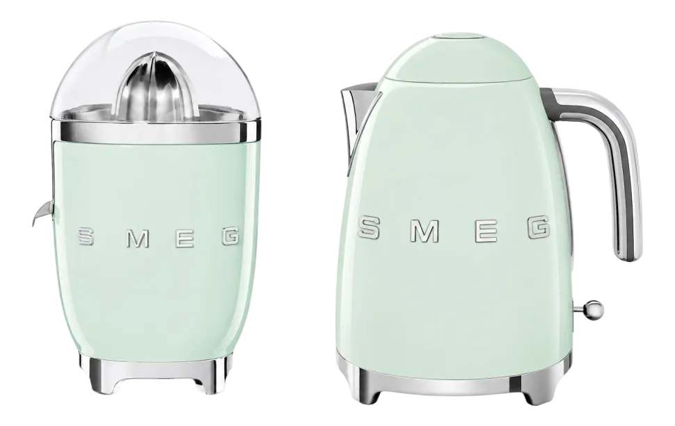 Keukenmachine Set Smeg Waterkoker KLF03 + Citruspers CJF11 Watergroen