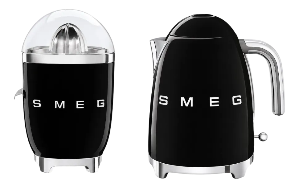 Keukenmachine Set Smeg Waterkoker KLF03 + Citruspers CJF11 Zwart