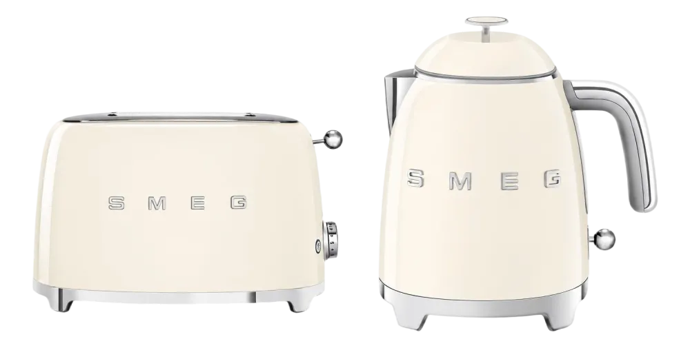 Smeg Keukenmachine Set Waterkoker KLF05 + Broodrooster TSF01 Creme New