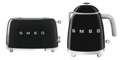 Smeg Keukenmachine Set Waterkoker KLF05 + Broodrooster TSF01 Zwart Hot