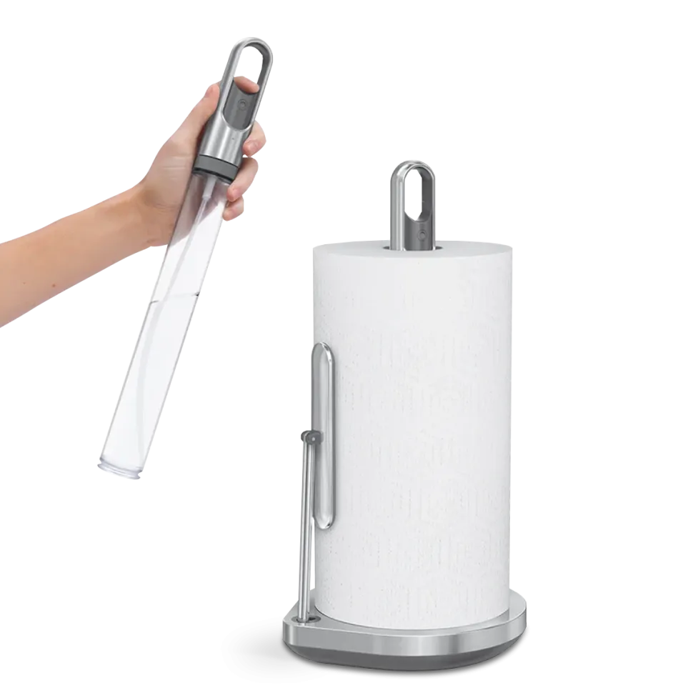 Keukenrolhouder Simplehuman Met Pomp Geborsteld Staal