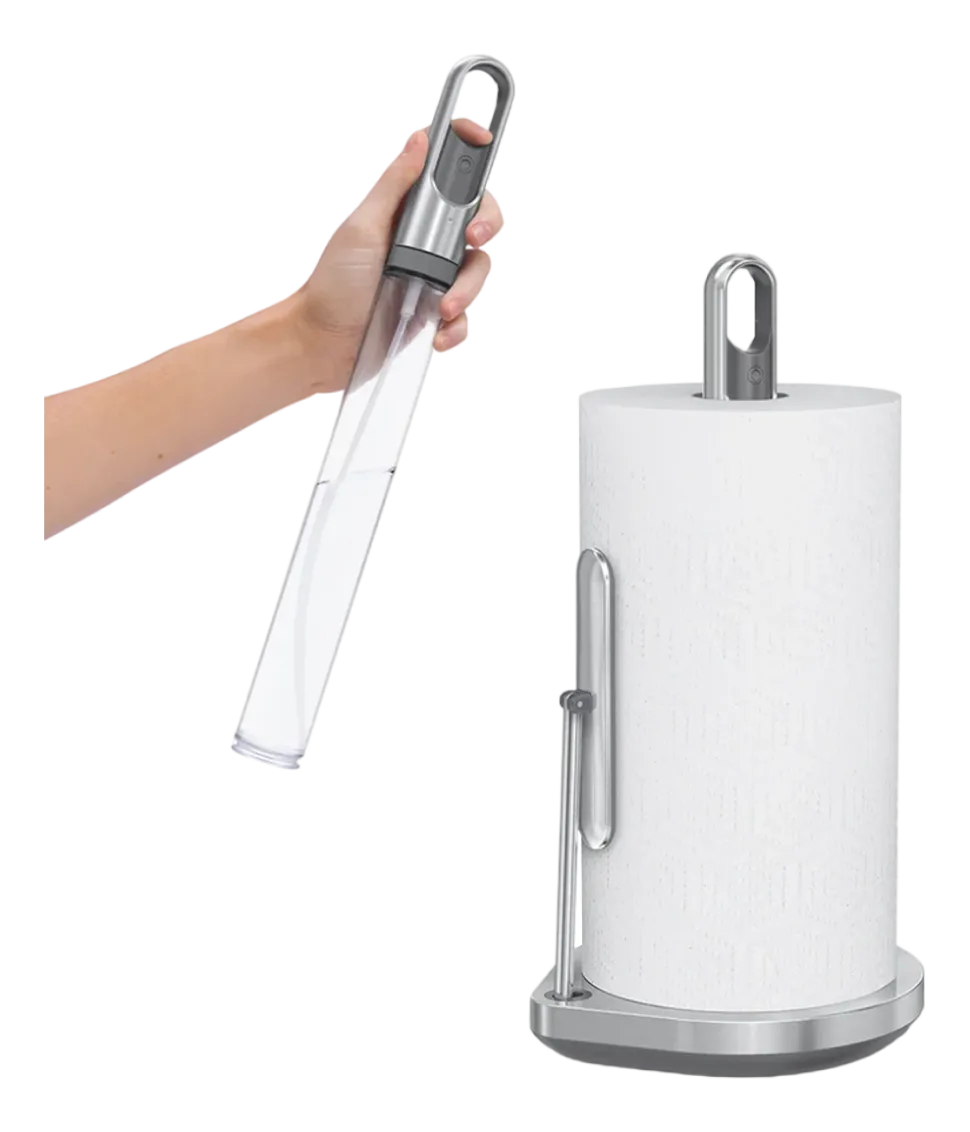 Keukenrolhouder Simplehuman Met Pomp Geborsteld Staal