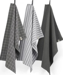 Keukenset Walra Dry Cubes Uni, Stripes & Blocks Off Black (Set van 3)