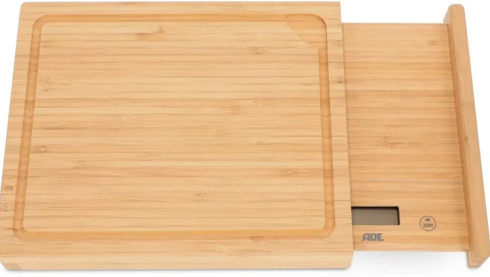 ADE Keukenweegschaal Met Snijplank Bamboe (27,4 x 22,6 x 3,5 cm) Clearance