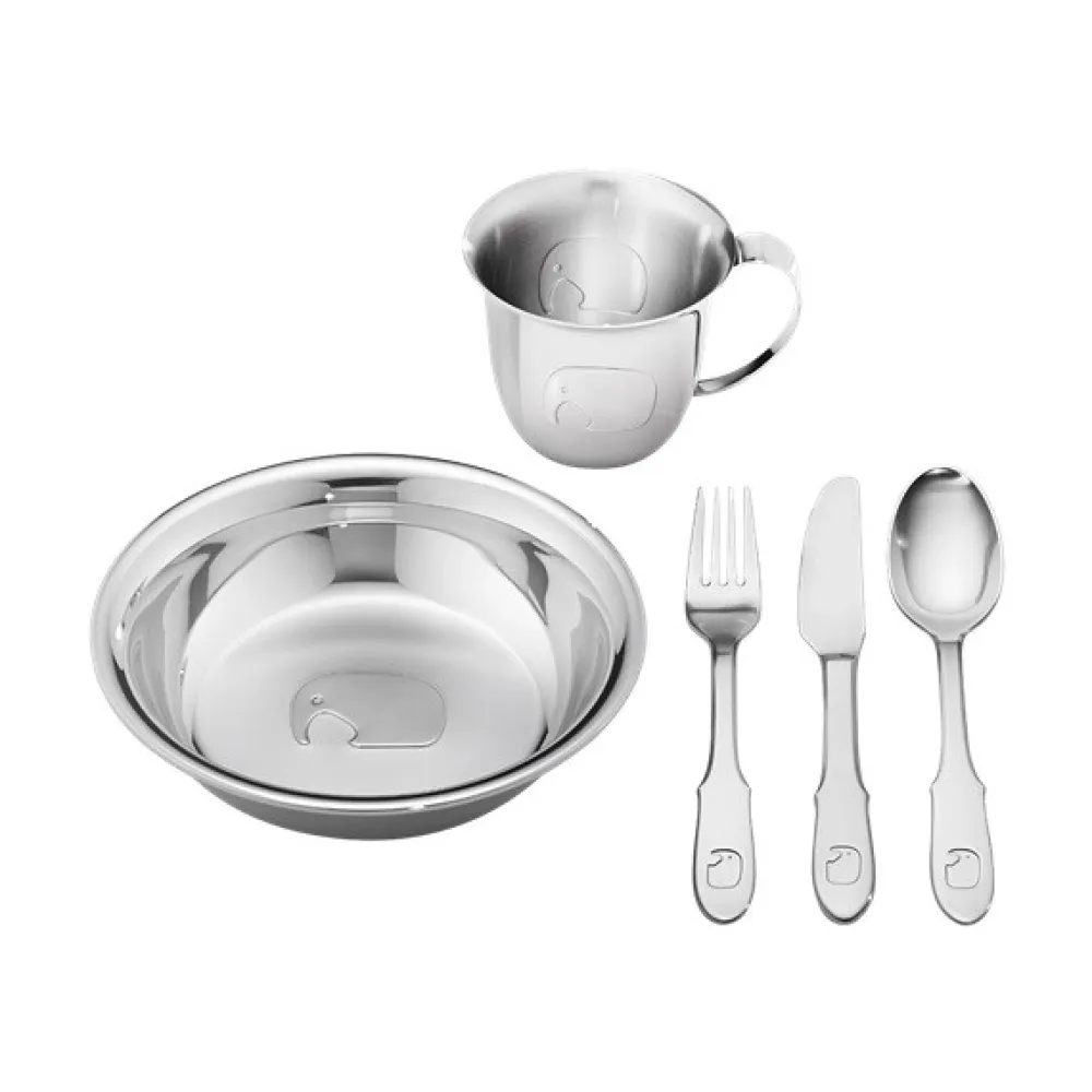 Georg Jensen Kinderbestekset Kids Elephant Ontbijt RVS Glanzend (5-delig) Discount