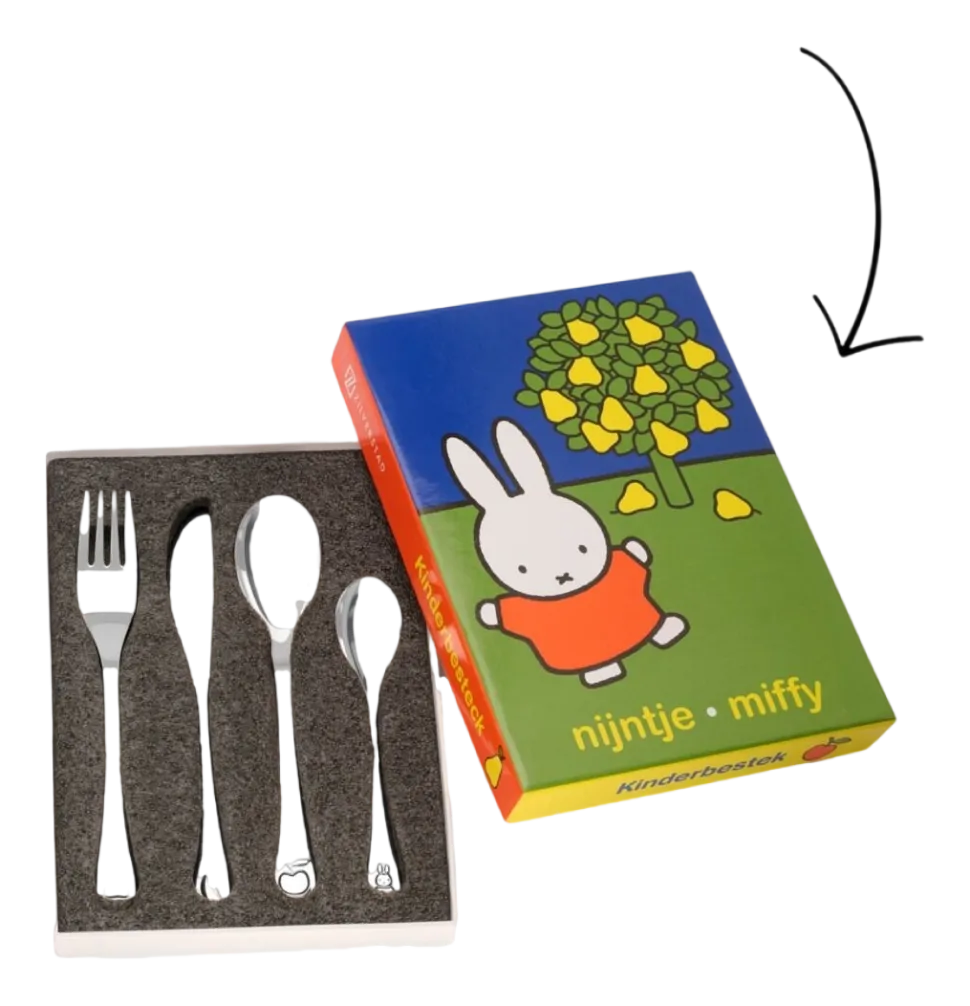 Kinderbestekset Zilverstad Nijntje Fruit Zilver (4-Delig)
