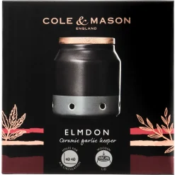 Cole and Mason Knoflookhouder Cole & Mason Elmdon Ceramic Black/Grey New