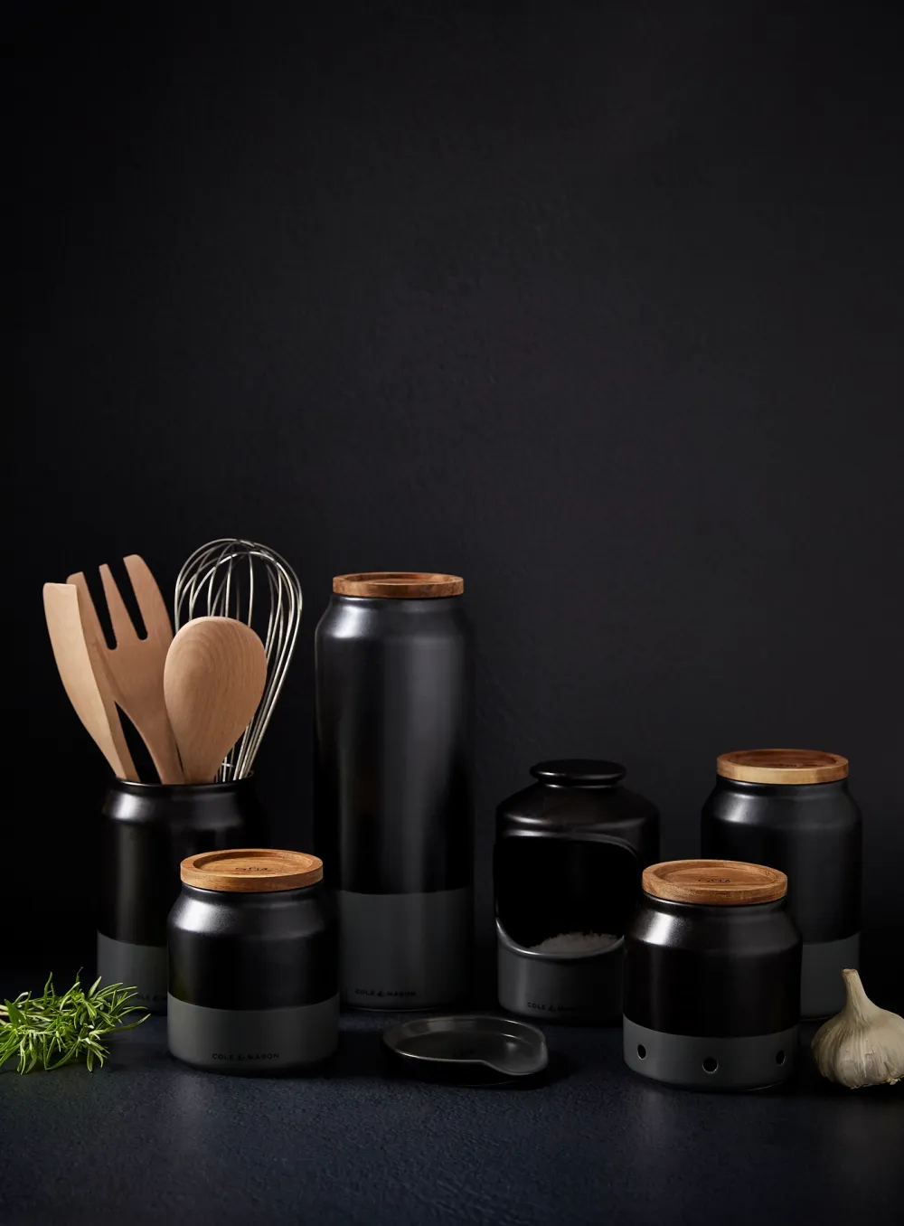 Cole and Mason Knoflookhouder Cole & Mason Elmdon Ceramic Black/Grey New