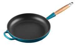 Le Creuset Koekenpan Rond Houten Handvat Deep Teal 28 cm New
