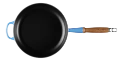 Le Creuset Koekenpan Rond Houten Handvat Azure Clearance