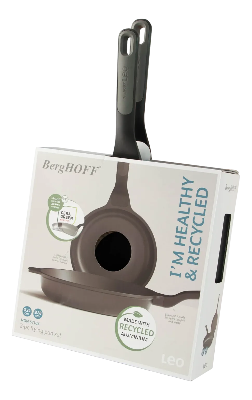 Koekenpannenset Antikleef BergHOFF Leo Line Stone + (2-delig)