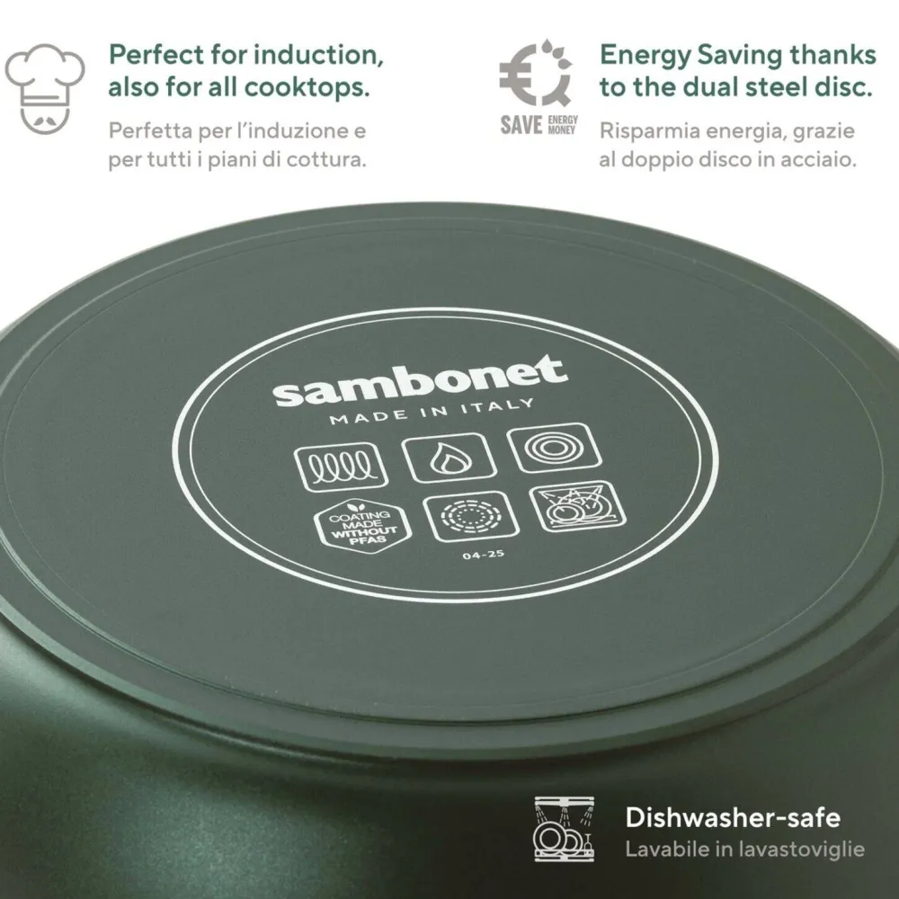 Sambonet Koekenpan Titan Pro Green Double Induction Deep 20 cm New