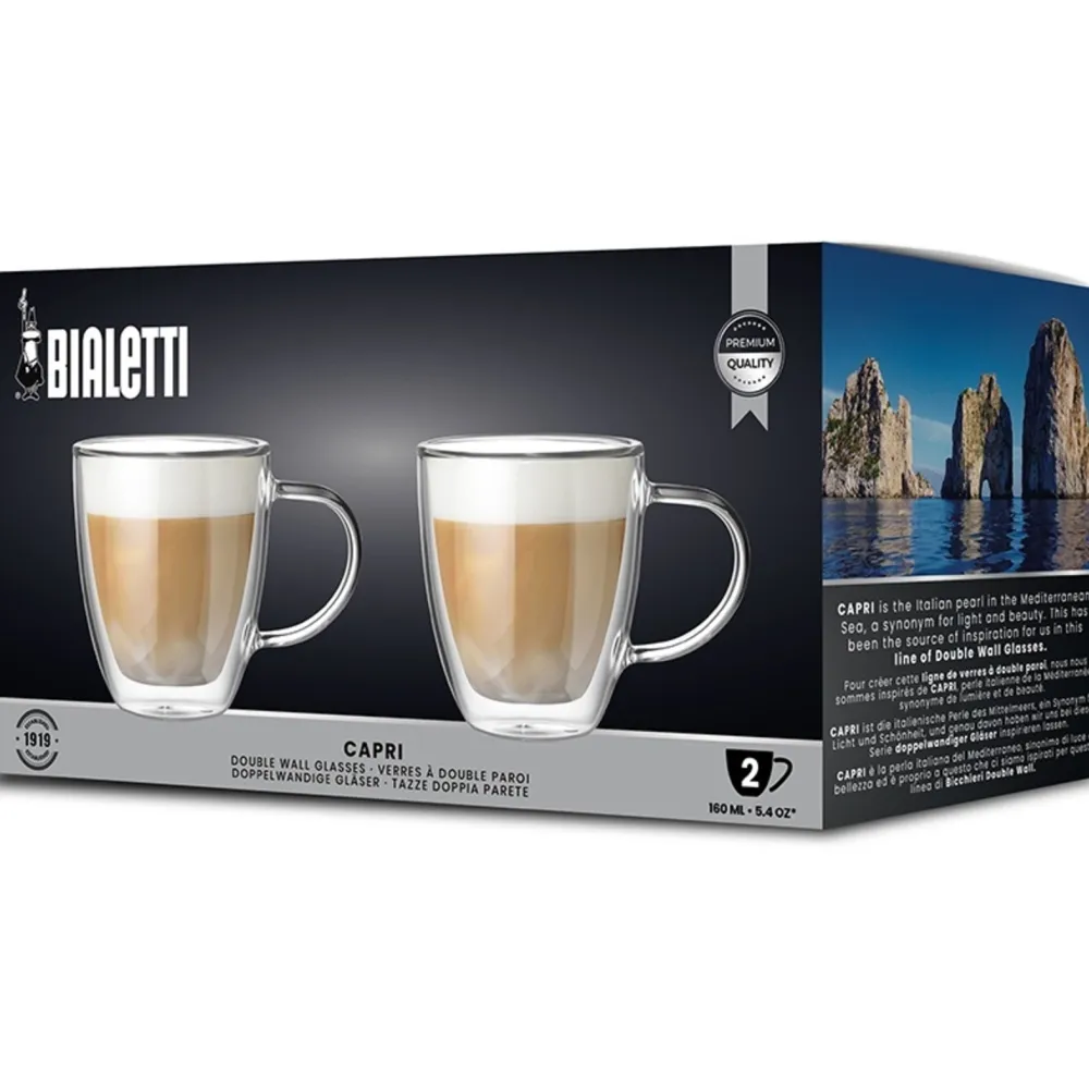 Bialetti Koffie- en Theeglas Capri 160 ml (Set van 2) Hot