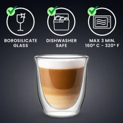 Koffie- en Theeglas Bialetti Firenze 200 ml (Set van 2)
