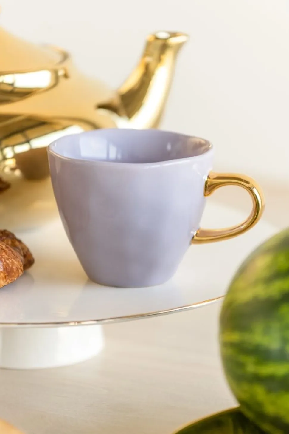 Koffie- en theeset Urban Nature Culture Good Morning Cup and Plate Lila 250 ml (Set van 4)